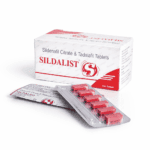 Sildalist 120 mg – krabička a dva blistry s červenými tabletami