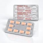 Tadasoft 40 mg – přední a zadní strana blistru s meruňkovými tabletami