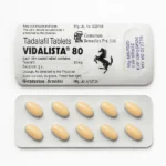 Vidalista 80 mg – potištěný blistr a deset žlutých tablet