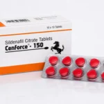 Cenforce 150 mg – krabička a blistr s deseti červenými tabletami