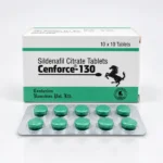 Cenforce 130 mg – krabička a blistr s deseti zelenými tabletami