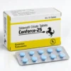 Cenforce 25 mg – krabička a blistr s deseti modrými tabletami