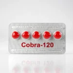 Cobra 120 mg – přední strana blistru s pěti červenými tabletami