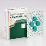 Kamagra Gold 100 mg – krabička a blistr se zelenými tabletami