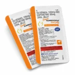 Super Kamagra Oral Jelly 160 mg – zadní strany dvou gelových sáčků