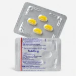 Tadalis sx- 20 mg – přední a zadní strana blistrů se žlutými tabletami