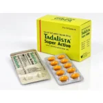 Tadalista Super Active 20 mg – krabička a dva blistry s oranžovými měkkými kapslemi