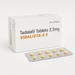 Vidalista 2.5 mg – krabička a blistr s deseti malými žlutými tabletami
