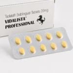 Vidalista Professional 20 mg – detail blistru s deseti žlutými sublingválními tabletami