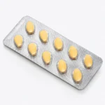 Vidalista 20 mg – přední strana blistru s deseti žlutými tabletami